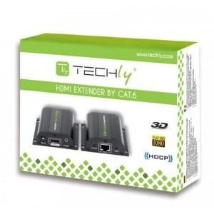Extender HDMI po Ethernetu do 60m s IR přijímačem, černý
