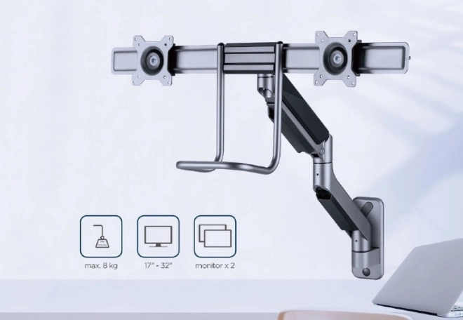 Dvojitý nástěnný držák monitoru 17-32 palců 8 kg