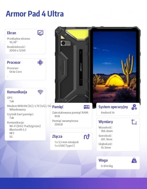 Tablet Armor Pad 4 Ultra 5G 10.36 černý
