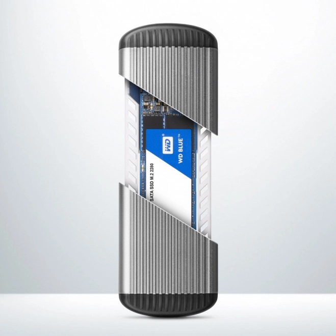 EEM2-SA Bezšroubové hliníkové externí pouzdro USB 3.2 GEN 1 M.2 SATA SSD