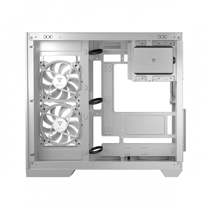 Počítačová skříň VOLCANO Panorama Apex ARGB, 7× ARGB ventilátorů, bílá