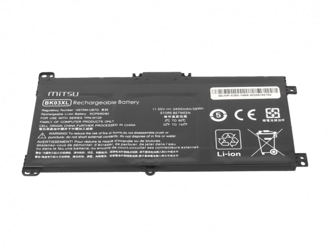Baterie pro HP Pavilion X360 14-BA 3400 mAh (39 Wh) 11,55 V