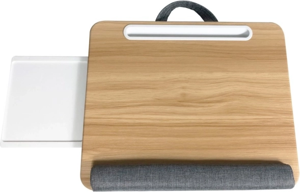 Bambusový lapdesk s měkkým polstrováním a výsuvnou podložkou pro myš 410 × 335 mm