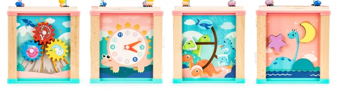 Dřevěná vzdělávací kostka dino ECOTOYS