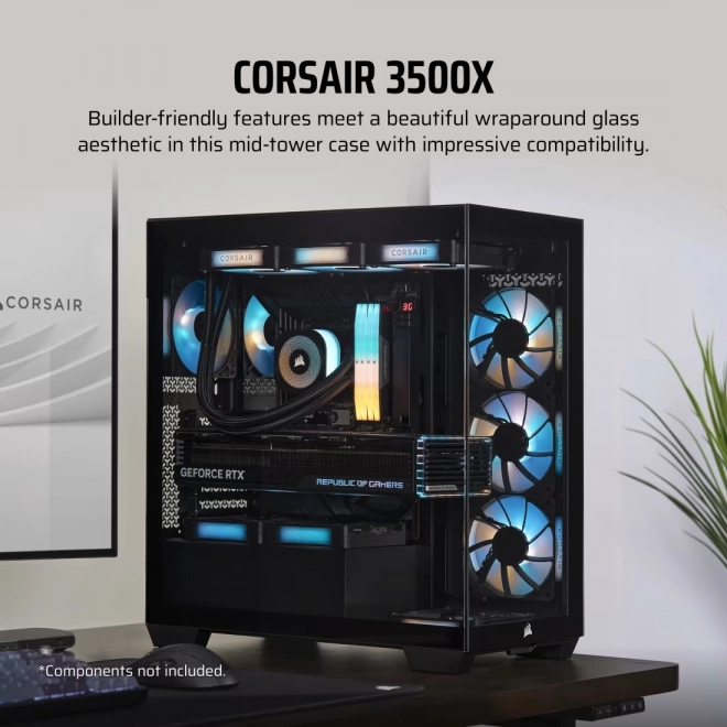 3500X TG Mid-Tower case černá