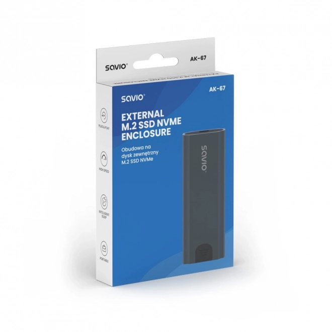 Externí obudova na M.2 SSD NVMe Savio