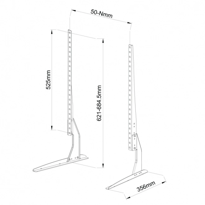 Televizní stojan/nohy 23-75 palců 40kg SD-20 Vesa max 800x400