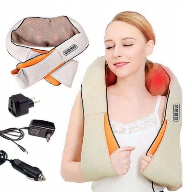 Shiatsu masážní límec na záda a krk hnědý