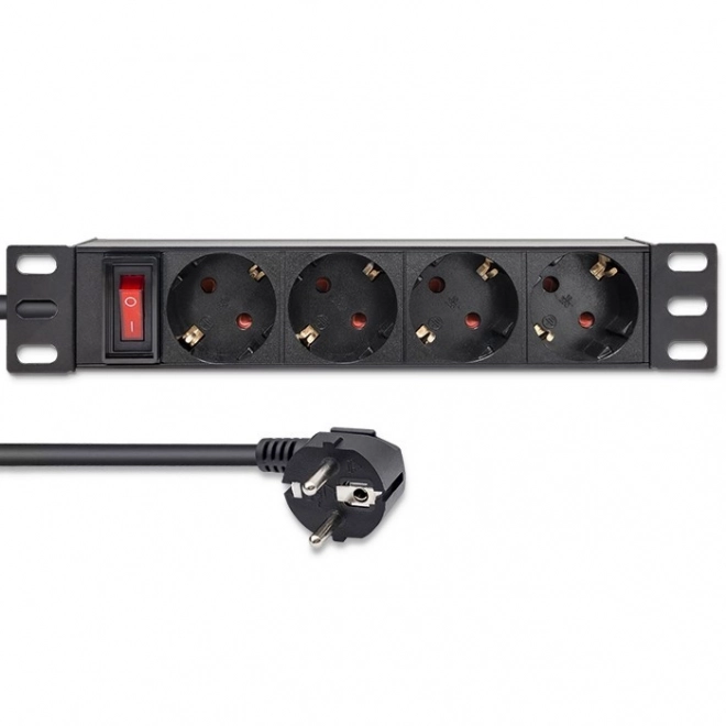 Listva napájení pro skříň RACK 10" s 4 zásuvkami