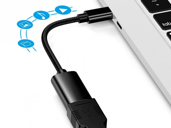 USB-C na USB-A 3.0 OTG adaptér s opleteným kabelem