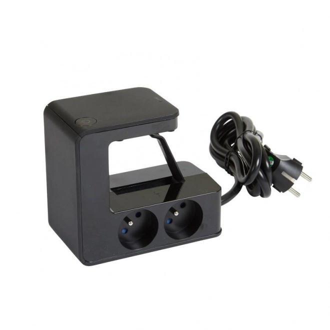 Prodlužovací kabelová svorka 4x2P+Z +2USB černá 1,5 m