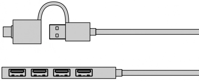 Rozbočovač s 4 porty USB Typ-A s konektorem Typ-C/A