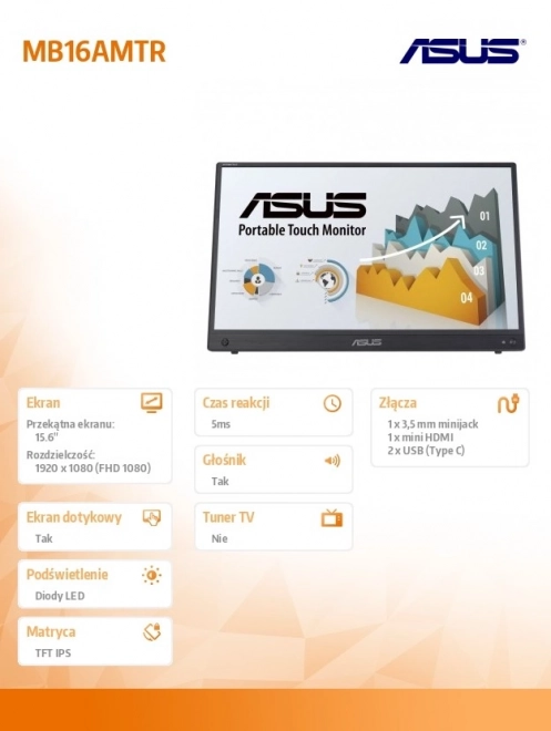 Monitor 16" MB16AMTR FHD IPS m-HDMI USB Touch