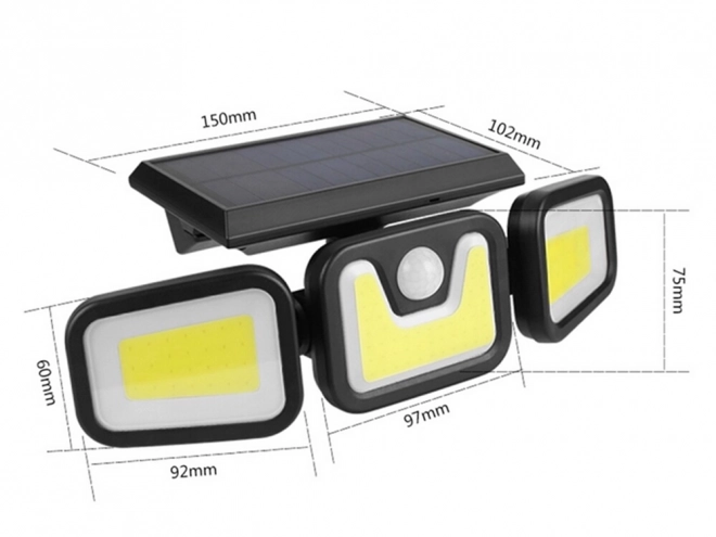 Solární pouliční lampa s pohybovým senzorem a dálkovým ovladačem