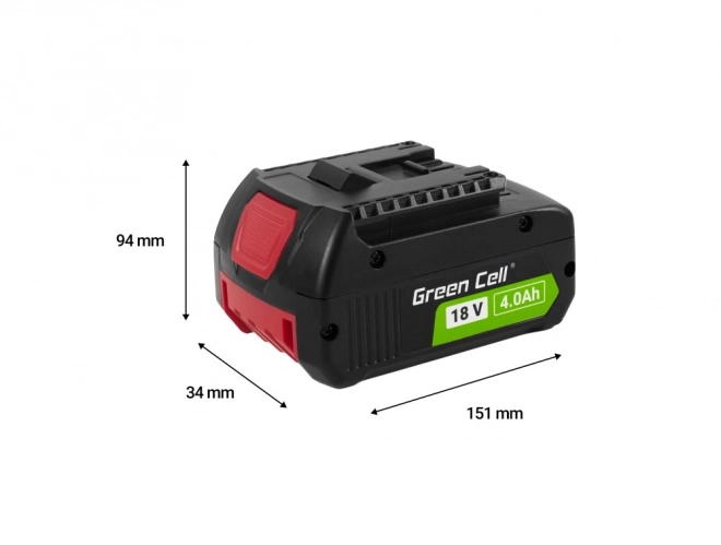 Baterie pro elektrické nářadí Green Cell PTBO18V4, Bosch 18V 4Ah GBA1600Z00038