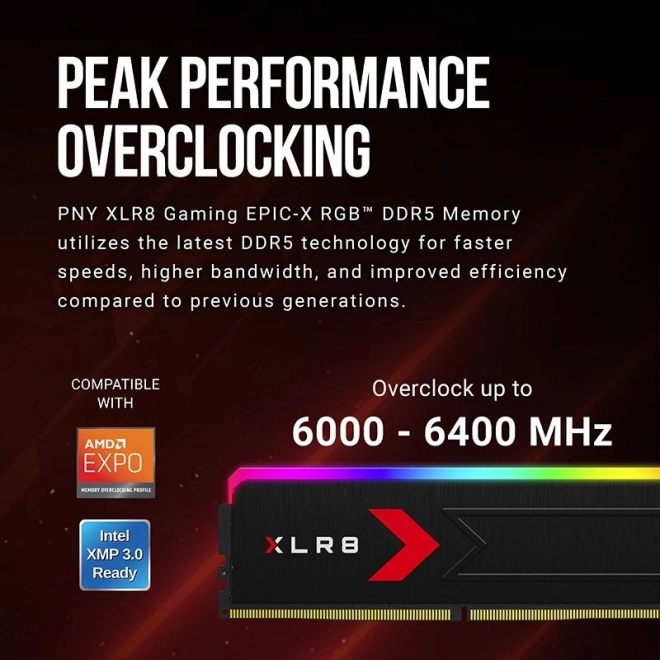 Paměťová karta PNY XLR8 Gaming EPIC-X RGB DDR5 32GB
