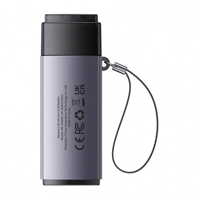 Čtečka paměťových karet SD/TF řady Baseus Lite, USB (šedá)