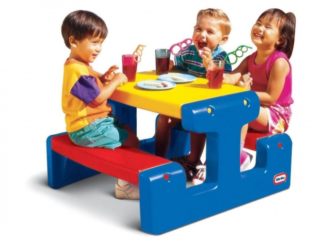 Little Tikes dětský piknikový stolek se sedátky, modrý
