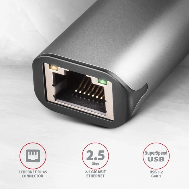 AXAGON USB‑A 2.5G ethernet adaptér s čipem Realtek RTL8156B