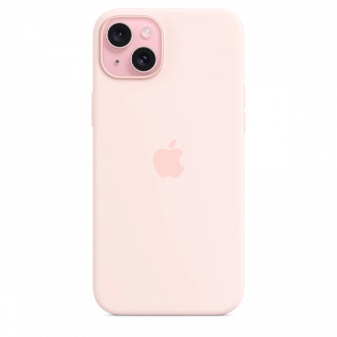 Silikonové pouzdro MagSafe pro iPhone 15 Plus - světle růžové