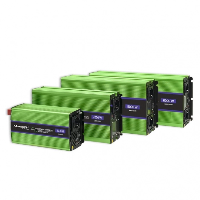 Monolitický měnič napětí | nabíjení baterií | UPS | 2000W | 4000W | 12V na 230V | čistá sinusoida | LCD displej