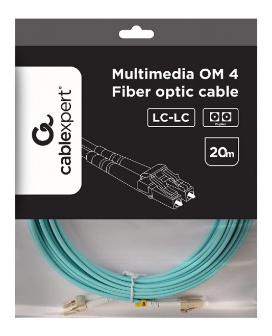 Duplex multimódový optický kabel OM4 50/125 LC/LC 20m