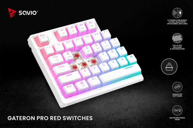 Mechanická bezdrátová klávesnice Phenix White Gateron Yellow Pudding