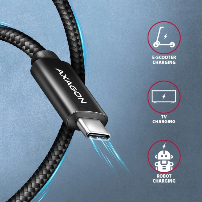BUCM2-CM30AB USB-C - Kabel USB-C, 3,0 m, 5A nabíjení, ALU, 240W PD, opletený, USB2.0