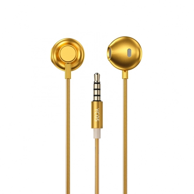 Kabelová sluchátka řady Sakin - 3,5 mm jack Gold