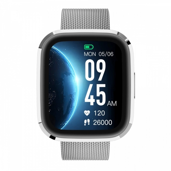 Smartwatch Garett luxusní styl v ocelově stříbrné barvě