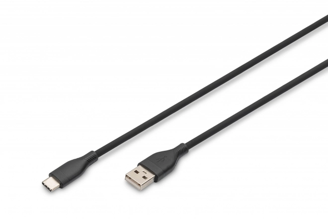 Silikonový napájecí kabel USB-A - USB-C, USB 2.0 60W, 2 m, černý