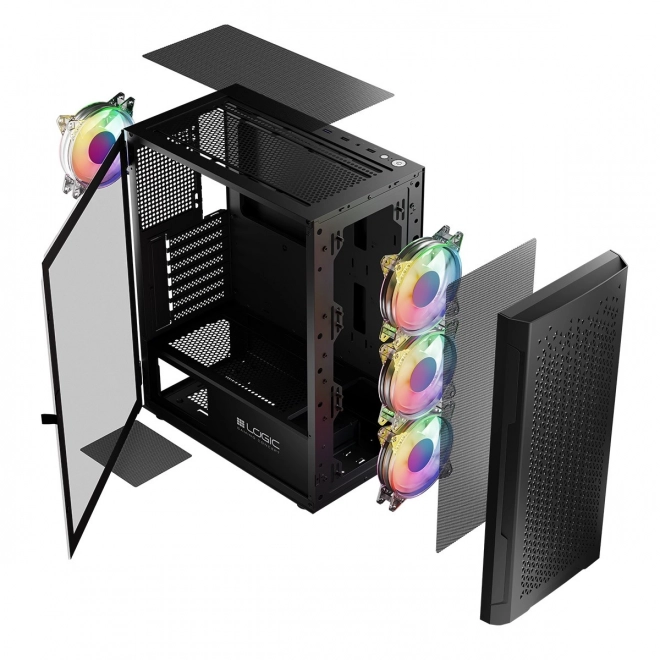 Počítačová skříň LOGIC Aramis ARGB Midi USB 3.0 černá