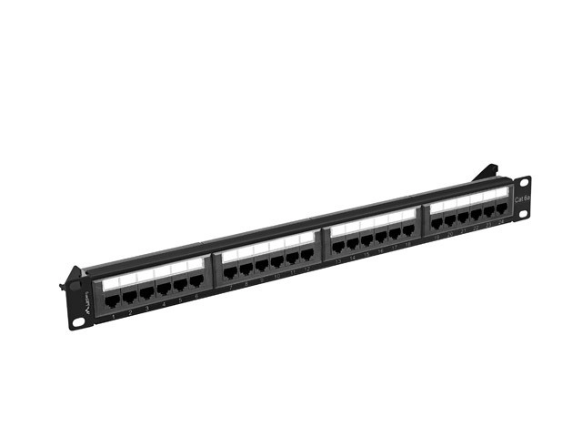Patch panel 24 portů Cat 6a černý