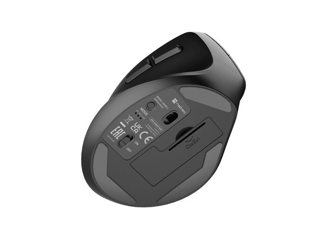 Crake 2 2400 DPI Bluetooth 5.2 + 2,4GHz bezdrátová myš pro leváky Černá