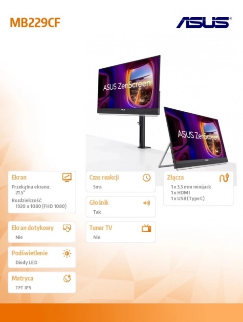 21,5" monitor MB229CF