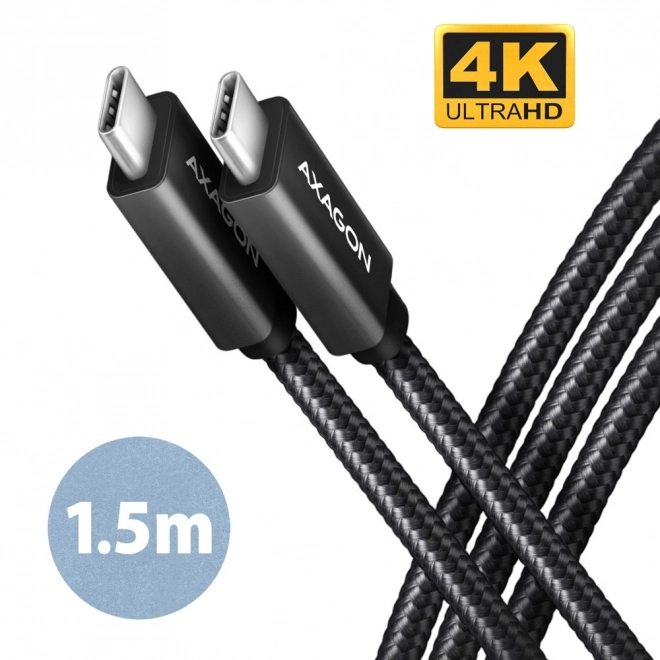 BUCM32-CM15A USB-C - kabel USB-C 3.2 Gen 2, 1,5 m, PD 100W, 5A, 4K HD, ALU, opletený, černý