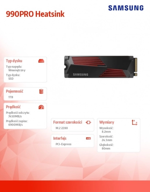 990PRO Chladič NVMe 1TB SSD