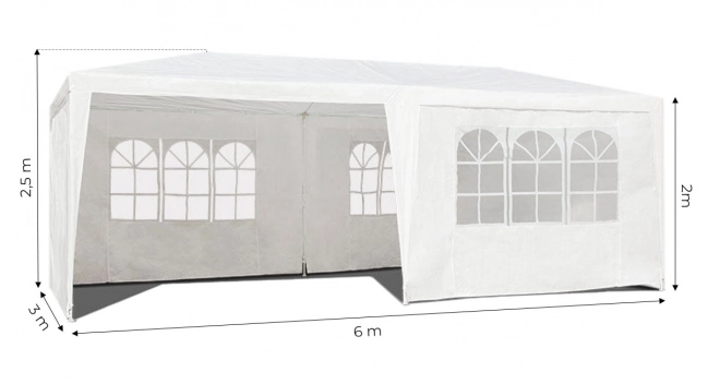 Zahradní komerční stan s altánem 3x6 m, bílý, MultiGarden
