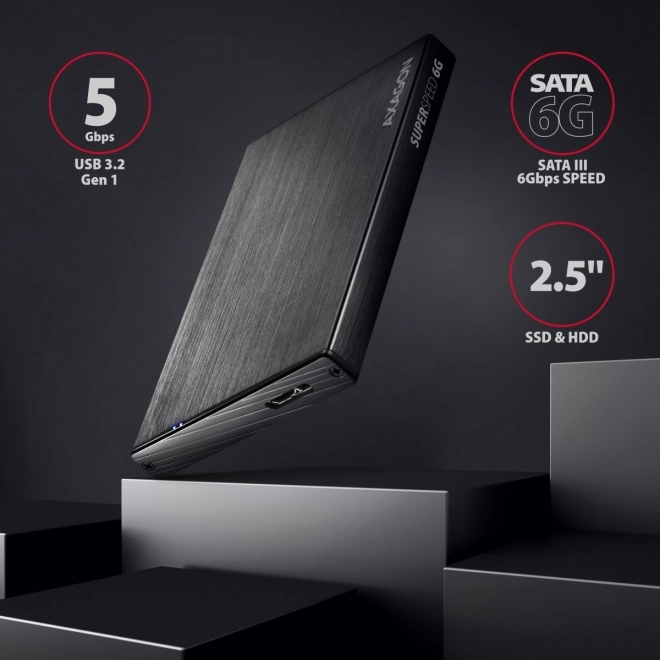 EE25-XA6 Hliníkový externí kryt, USB 3.2 GEN 1 SATA 6G 2,5"