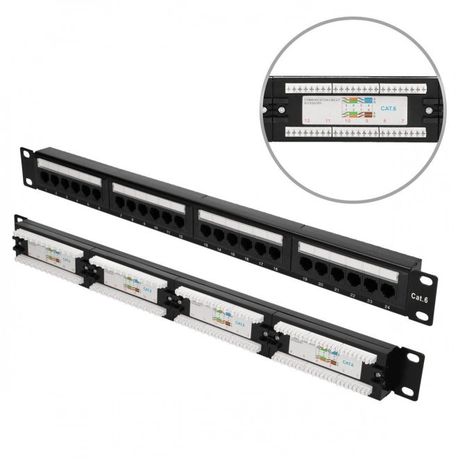 Patchpanel 24 portů Cat6 UTP V2