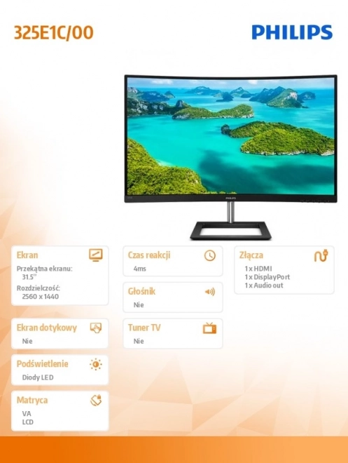 Philips zakřivený monitor 31.5 palce