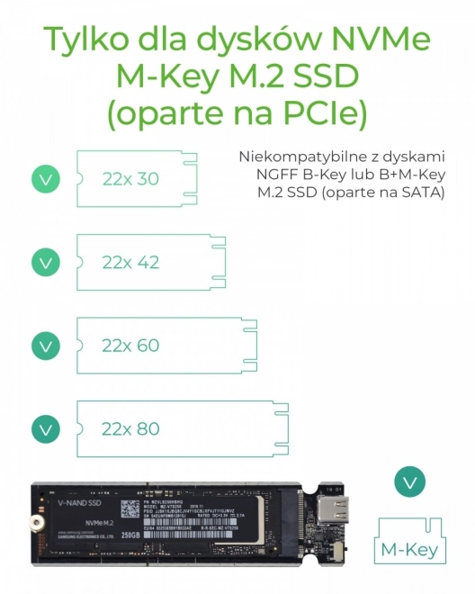 Icy Box externí pouzdro pro SSD M.2 NVMe s USB‑C 10 Gb/s
