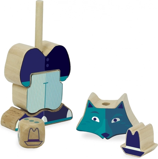 Dřevěná skládací zábava s pohádkovým příběhem