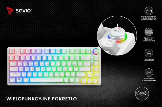 Mechanická bezdrátová klávesnice Phenix White Gateron Yellow Pudding