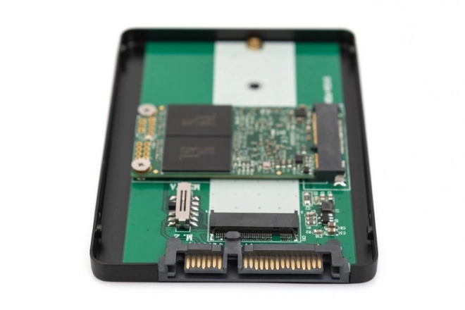 Adaptér SATA/HDD 2,5" M.2 /mSATA SATA 3,6 Gbit/s, zápis až 520 MB/s Hliníkový