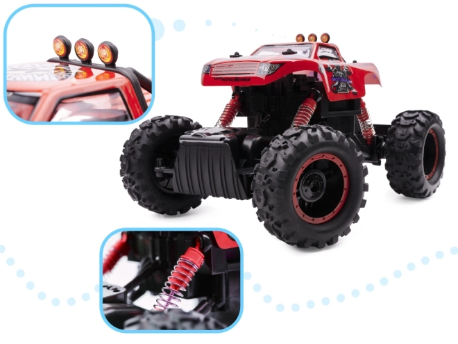 NQD ROCK CRAWLER KING RC auto 1:12 USB – Červené