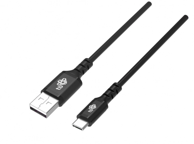 Černý silikonový USB - USB C kabel 1m s rychlým nabíjením