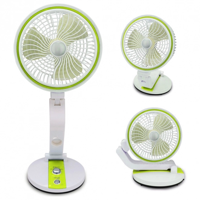 Přenosný skládací ventilátor s LED světlem