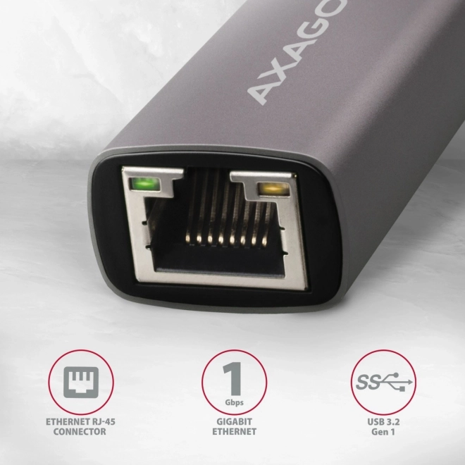 ADE-TRC Gigabitový ethernetový adaptér, USB-C 3.2 Gen 1, automatická instalace, kov, titanově šedý