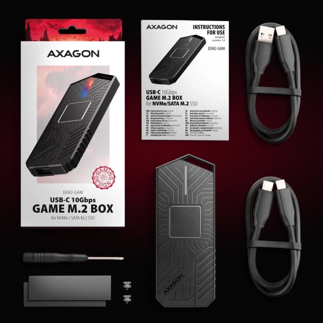 Herní externí SSD obal AXAGON EEM2